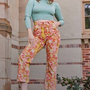 RARE BIG BUD PRESS SPRING RAPTURE  WORK PANTS YELLOW NAKED WOMAN